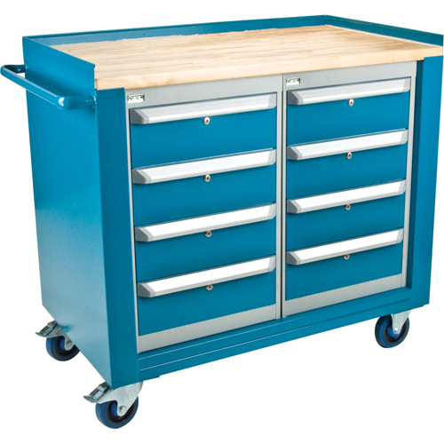 Industrial Duty Mobile Service Workbenches, Wood Surface Les Fournitures Industrielles Méga