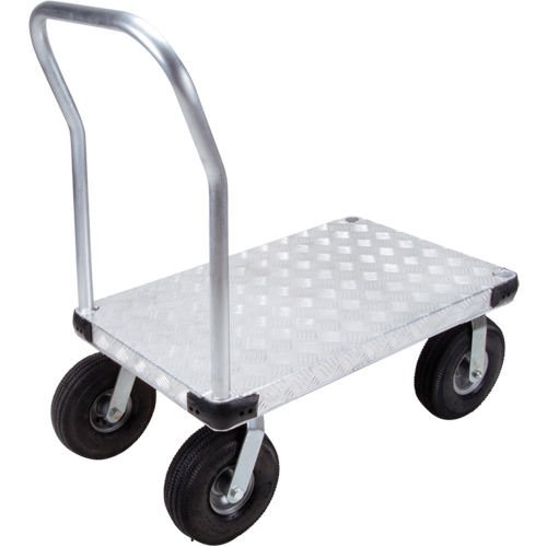 Aluminum Platform Truck, 24" W x 36" L, 1600 lbs. Cap., Pneumatic Wheels Les Fournitures Industrielles Méga