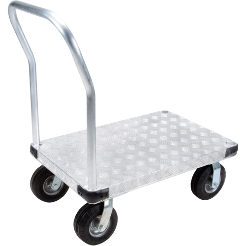 Aluminum Platform Truck, 24" W x 36" L, 1100 lbs. Cap., Flat Free Wheels Les Fournitures Industrielles Méga