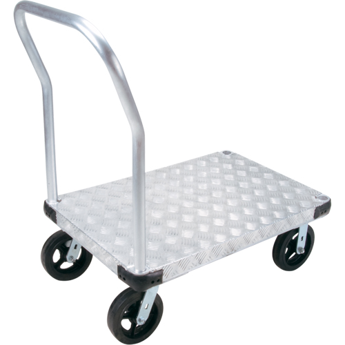 Aluminum Platform Truck, 24" W x 36" L, 2000 lbs. Cap., Mold-on Rubber Wheels Les Fournitures Industrielles Méga