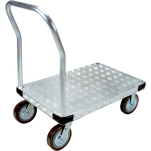 Chariots &agrave; plateforme en aluminium, 24" la x 48" lo, 4000 lb cap, Roues Polyur&eacute;thane Les Fournitures Industrielles Méga