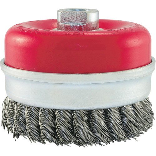 Knot Banded Cup Brush, 4" Dia. x 5/8"-11 Arbor Les Fournitures Industrielles Méga