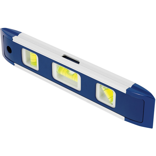 Torpedo Level, 9" L, Aluminum, 3 Vials, Magnetic Les Fournitures Industrielles Méga
