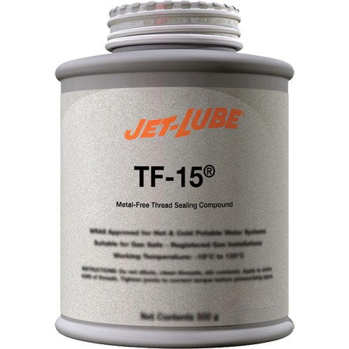 Compos&eacute; d'&eacute;tanch&eacute;it&eacute; sans m&eacute;tal pour raccord filet&eacute; TF-15, Canette &agrave; dessus brosse, 227 ml, -46° C - 315° C/50° F - 600° F Les Fournitures Industrielles Méga