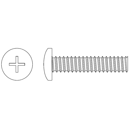 Pan Head Machine Screws, #8-32 x 3/4" L, Zinc Plated Les Fournitures Industrielles Méga