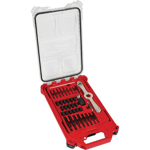 Jeu de tarauds & fili&egrave;res SAE PackOut avec poign&eacute;e 2-en-1 Hex-Lok, 38 Morcea Les Fournitures Industrielles Méga