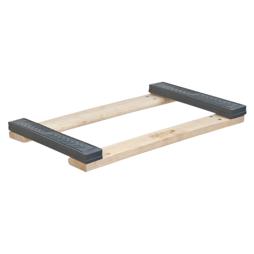 Rubber Ends Hardwood Dolly Frame, Wood Frame, 18" W x 24" D x 2.5" H, 900 lbs. Capacity Les Fournitures Industrielles Méga