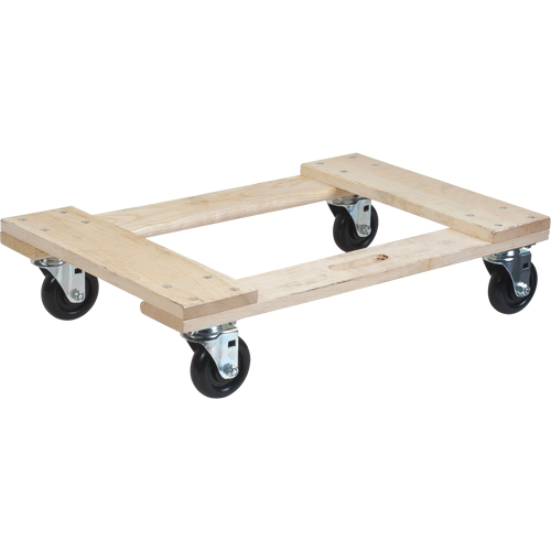 Socle roulant en bois dur, Roues en Polyol&eacute;fine, Capacit&eacute; de 900 lb, 18" la x 24" p x 7" h Les Fournitures Industrielles Méga