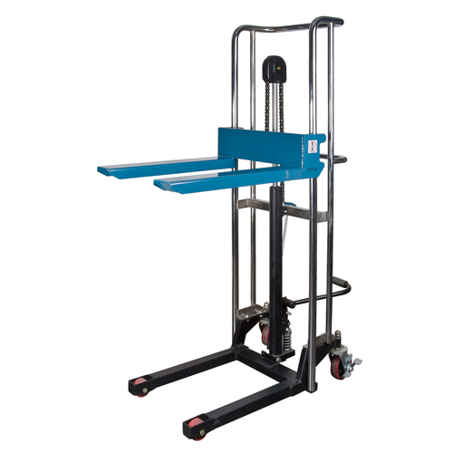 Gerbeur hydraulique &agrave; plateforme, M&eacute;canisme Pompe au pied, Capacit&eacute; de 880 lb, Levage max de 60" Les Fournitures Industrielles Méga