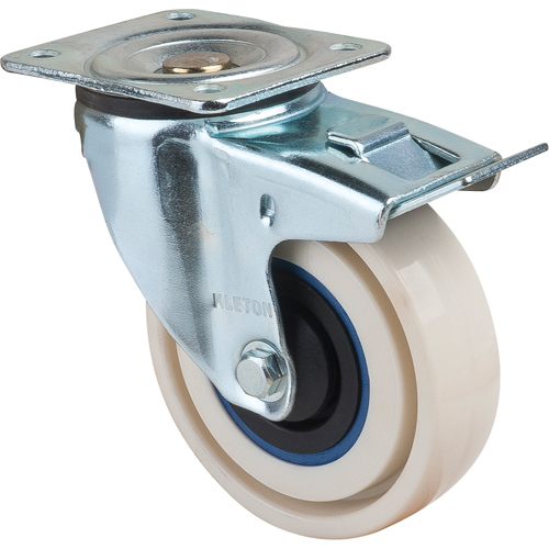 Sandwich Casters, Swivel with Brake, 4" (101.6 mm), Nylon, 440 lbs. (199.58 kg.) Les Fournitures Industrielles Méga