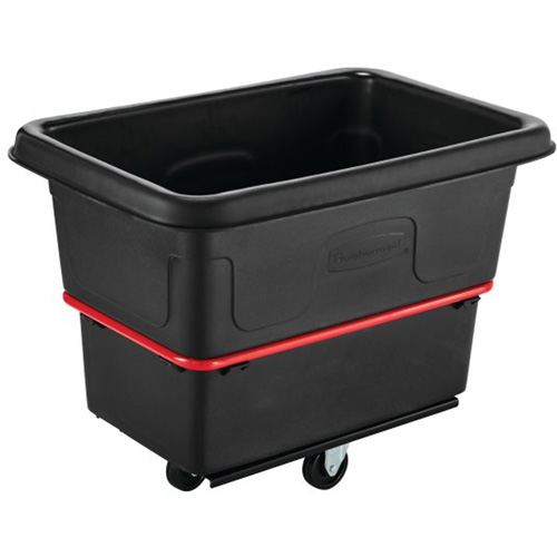 Chariot utilitaire &agrave; usage intensif, Plastique recycl&eacute; noir, 26"/38-3/8" lo x 26"/38-2/5" la x 28-1/4"/28-3-10" h, Volume 8 pi³, Capacit&eacute; 700 lb Les Fournitures Industrielles Méga