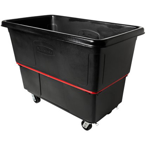 Heavy-Duty Utility Truck, Black Recycled Plastic, 59"/34-5/8" L x 34"/59-1/64" W x 42-1/16"/42-7/8" H, 27 cu. ft. Volume, 1200 lbs. Capacity Les Fournitures Industrielles Méga