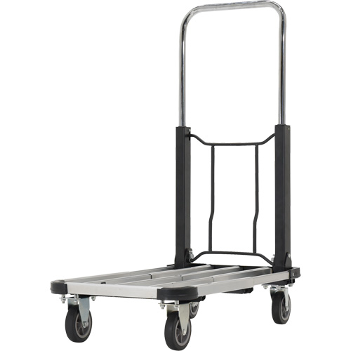 Chariot &agrave; plateforme repliable, Acier inoxydable, 300 lb, 28" lo x 16" la, Hauteur 33-1/2" Les Fournitures Industrielles Méga