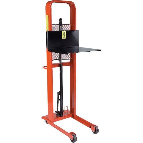 Hydraulic Platform Lift Stacker, Foot Pump Operated, 1000 lbs. Capacity, 80" Max Lift Les Fournitures Industrielles Méga
