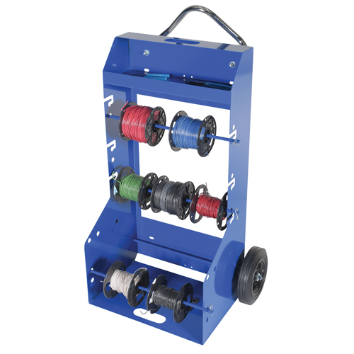 Chariot portatif pour mat&eacute;riaux bobin&eacute;s, Acier, 4 Montants, 29" la x 47-5/16" h x 21-7/8" p, Capacit&eacute; de 300 lb Les Fournitures Industrielles Méga
