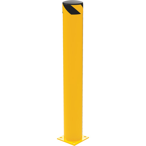 Safety Bollard, Steel, 48" H x 6.5" W, Yellow Les Fournitures Industrielles Méga