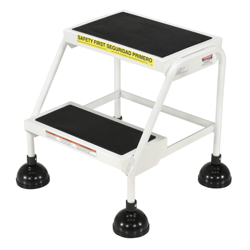 &eacute;chelles Stop-Step, 2 marches, Largeur de la marche 16", Hauteur de la plateforme 18-9/16", Acier Les Fournitures Industrielles Méga