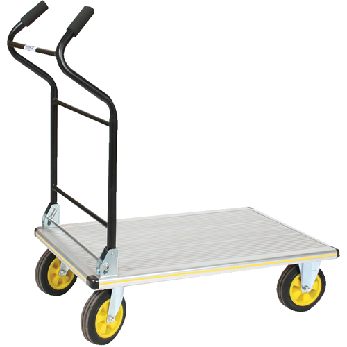 Chariot &agrave; plateforme avec poign&eacute;e ergonomique pliante, Aluminium, 660 lb, 35-1/2" lo x 24" la, Hauteur 41" Les Fournitures Industrielles Méga