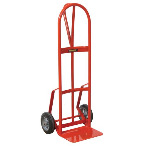 Hand Truck with Reinforced Noseplate - 126DRN-HB , P-Handle Handle, Steel, 51" Height, 800 lbs. Capacity Les Fournitures Industrielles Méga
