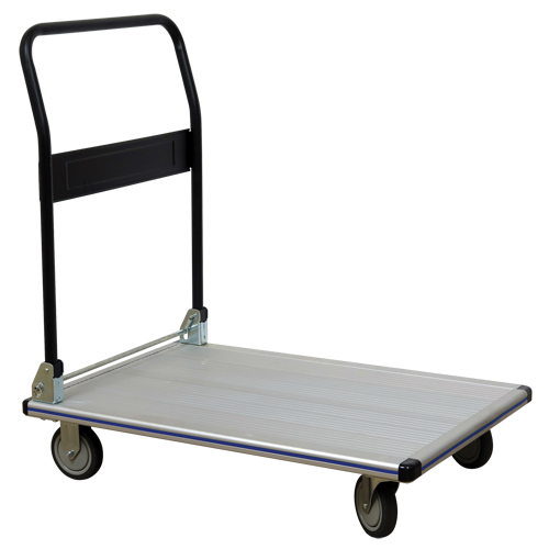 Chariot &agrave; plateforme avec poign&eacute;e pliante, Aluminium, 350 lb, 29" lo x 18-1/2" la, Hauteur 34-1/2" Les Fournitures Industrielles Méga