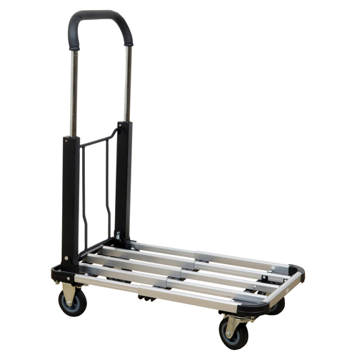 Folding Handle Platform Truck, Aluminum, 300 lbs., 28" L x 16" W, 37.75" High Les Fournitures Industrielles Méga