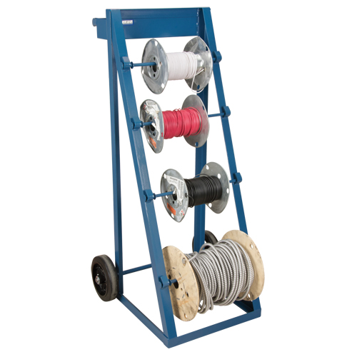 Portable Wire Reel Caddy, Steel, 4 Rod, 24-1/2" W x 49" H x 23" D, 400 lbs. Capacity Les Fournitures Industrielles Méga