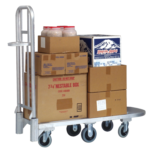Aluminum Merchandise Cart, 20" W x 55-1/4" L, 1200 lbs. Cap., Polyurethane Wheels Les Fournitures Industrielles Méga