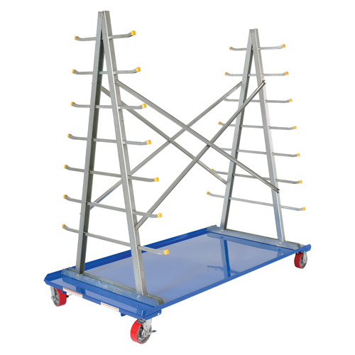 Chariot &agrave; cadre en A pour barres et tuyaux, Acier, 36-3/4" la x 73-3/4" p x 72-1/2" h, Capacit&eacute; de 2000 lb Les Fournitures Industrielles Méga
