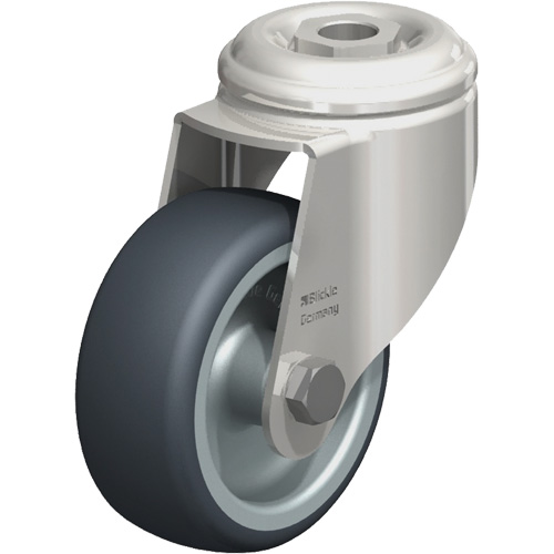 Roulette en &eacute;lastom&egrave;re thermoplastique acier inoxydable, Pivotant, Diam&egrave;tre 3-1/8" (79,5 mm), Capacit&eacute; 220 lb (100 kg) Les Fournitures Industrielles Méga