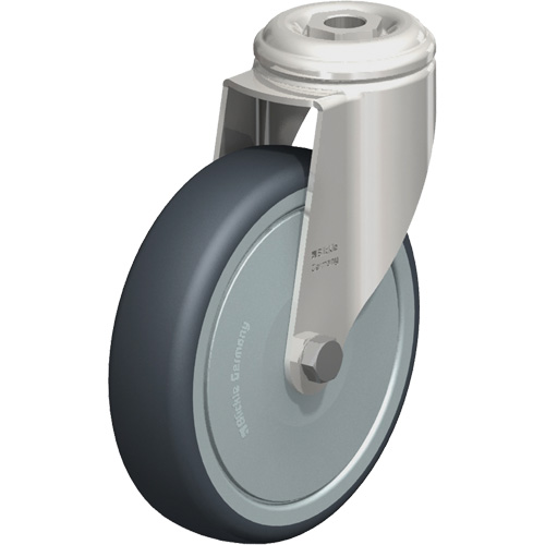 Roulette en &eacute;lastom&egrave;re thermoplastique acier inoxydable, Pivotant, Diam&egrave;tre 5" (127 mm), Capacit&eacute; 265 lb (120 kg) Les Fournitures Industrielles Méga