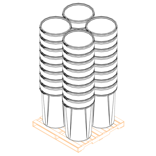 Baril emboîtable en poly&eacute;thyl&egrave;ne, 55 gal. US (45 gal. imp.), Dessus ouvert, Bleu Les Fournitures Industrielles Méga