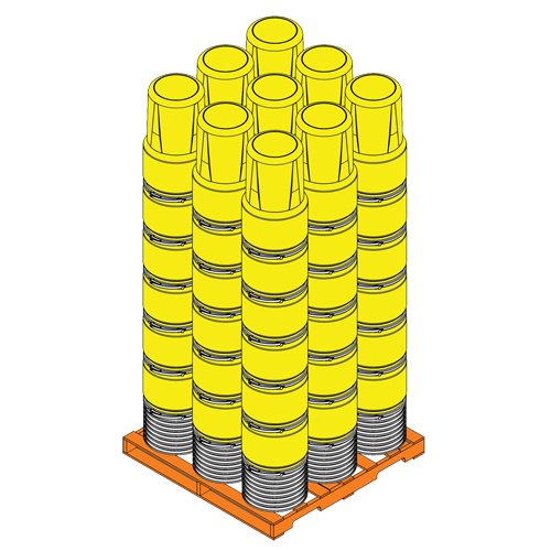 Baril emboîtable en poly&eacute;thyl&egrave;ne, 14 gal. US (11,7 gal. imp.), Dessus ouvert, Bleu Les Fournitures Industrielles Méga