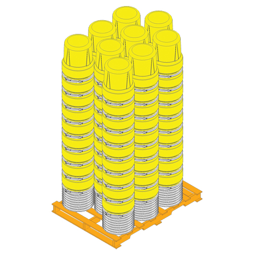 Baril emboîtable en poly&eacute;thyl&egrave;ne, 10 gal. US (8,33 gal. imp.), Dessus ouvert, Bleu Les Fournitures Industrielles Méga
