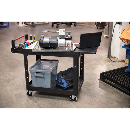Heavy-Duty Adaptable Utility Cart, 2 Tiers, 25-1/5" x 36" x 51-1/2", 500 lbs. Capacity Les Fournitures Industrielles Méga