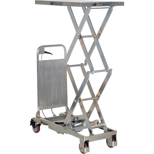 Manual Hydraulic Scissor Lift Table, 27-1/2" L x 17-3/4" W, Partial Stainless Steel, 220 lbs. Capacity Les Fournitures Industrielles Méga