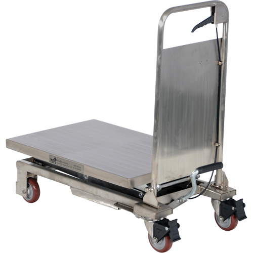 Manual Hydraulic Scissor Lift Table, 27-1/2" L x 17-3/4" W, Partial Stainless Steel, 220 lbs. Capacity Les Fournitures Industrielles Méga