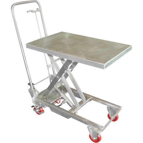 Manual Hydraulic Scissor Lift Table, 27-1/2" L x 17-3/4" W, Stainless Steel, 200 lbs. Capacity Les Fournitures Industrielles Méga