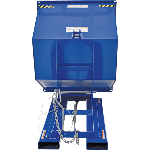 Self-Dumping Hopper, Steel, 1 cu.yd., Blue Les Fournitures Industrielles Méga