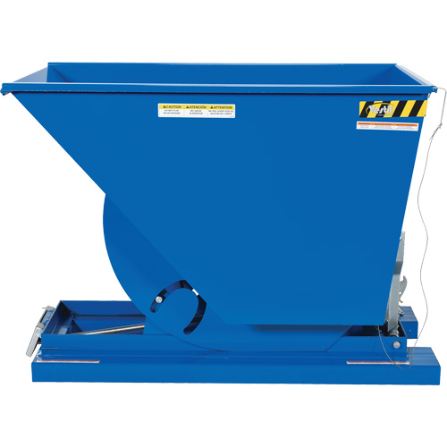 Self-Dumping Hopper, Steel, 3/4 cu.yd., Blue Les Fournitures Industrielles Méga