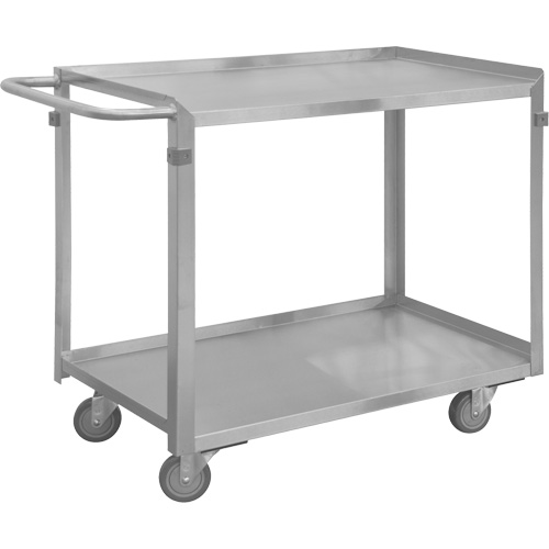 Industrial Grade Shelf Cart, 2 Tiers, 16-3/4" W x 34" H x 36-7/16" D, 600 lbs. Capacity Les Fournitures Industrielles Méga