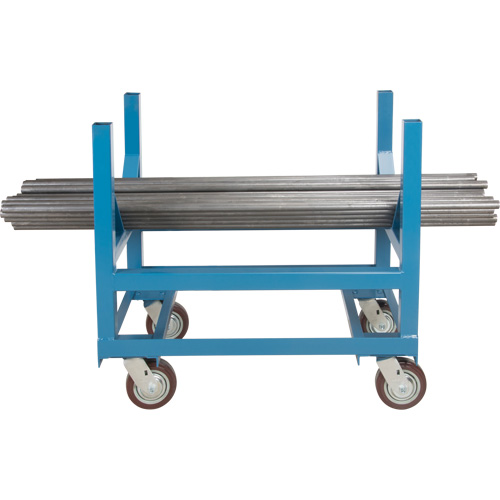 Chariot &agrave; berceaux pour tuyaux et barres, 48" lo x 24" la x 34" h, Capacit&eacute; de 2500 lb, Roue Polyur&eacute;thane Les Fournitures Industrielles Méga