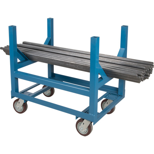 Chariot &agrave; berceaux pour tuyaux et barres, 48" lo x 24" la x 34" h, Capacit&eacute; de 2500 lb, Roue Polyur&eacute;thane Les Fournitures Industrielles Méga
