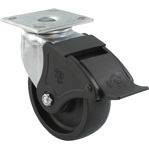 Roulette Emaxx RollX, Pivotant avec frein, 6" (152,4 mm), Nylon, 1200 lb (544,3 kg) Les Fournitures Industrielles Méga