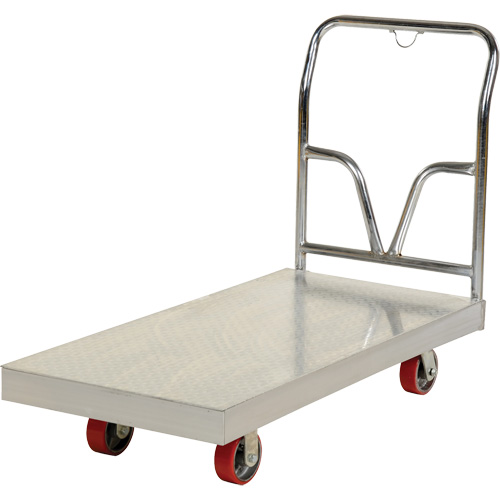 Chariot &agrave; plate-forme en aluminium, 24" la x 48" lo, 3600 lb cap, Roues Polyur&eacute;thane Les Fournitures Industrielles Méga