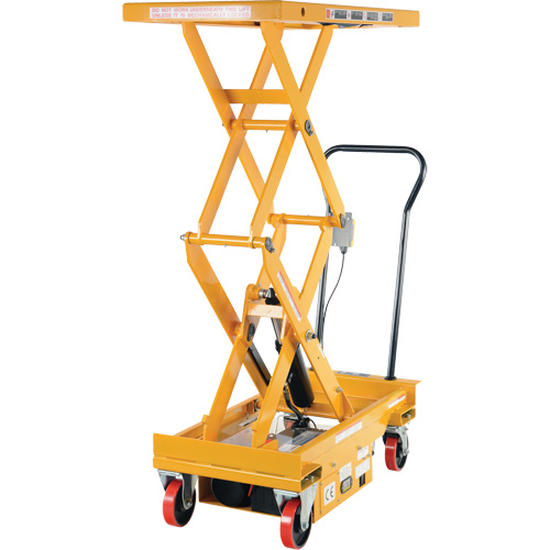 DC Powered Hydraulic Scissor Lift Elevating Cart, Steel, 39-3/4" L x 20-1/2" W, 1000 lbs. Capacity Les Fournitures Industrielles Méga