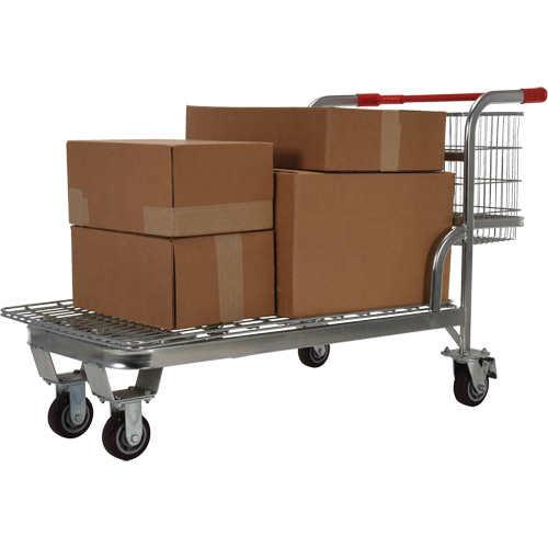 Nestable Wire Cart, Steel, 28-3/4" x 37-1/16" x 59-5/8", 275 lbs. Capacity Les Fournitures Industrielles Méga