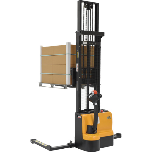 Double Mast Stacker, Electric Operated, 2200 lbs. Capacity, 150" Max Lift Les Fournitures Industrielles Méga