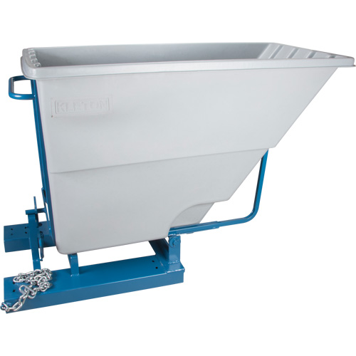 Self-Dumping Hopper, Polyethylene, 1-1/10 cu.yd, Grey Les Fournitures Industrielles Méga