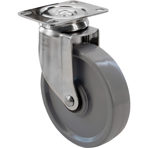 Roulette 2309, Pivotant, 5" (127 mm), Gris Envirothane, 350 lb (158,8 kg) Les Fournitures Industrielles Méga
