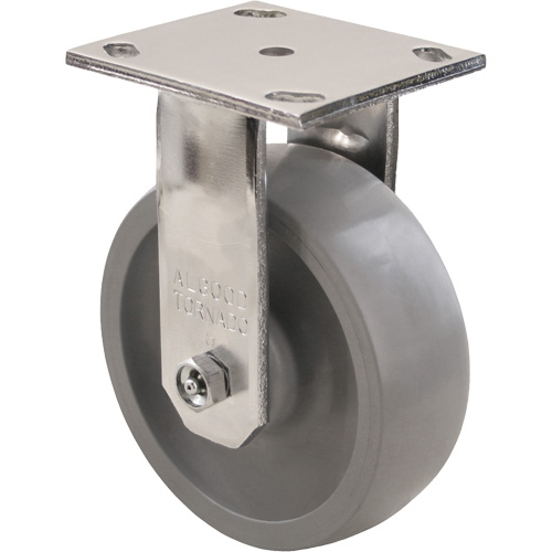 Roulette Max9, Fixe avec frein, 6" (152,4 mm), Gris-WOW Envirothane, 1100 lb (498,95 kg) Les Fournitures Industrielles Méga